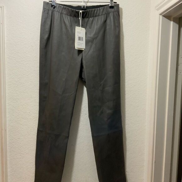 New with tags LAFAYETTE 148 NEW YORK Murray Skinny Leather Pants - Deep Rock - Picture 1 of 12